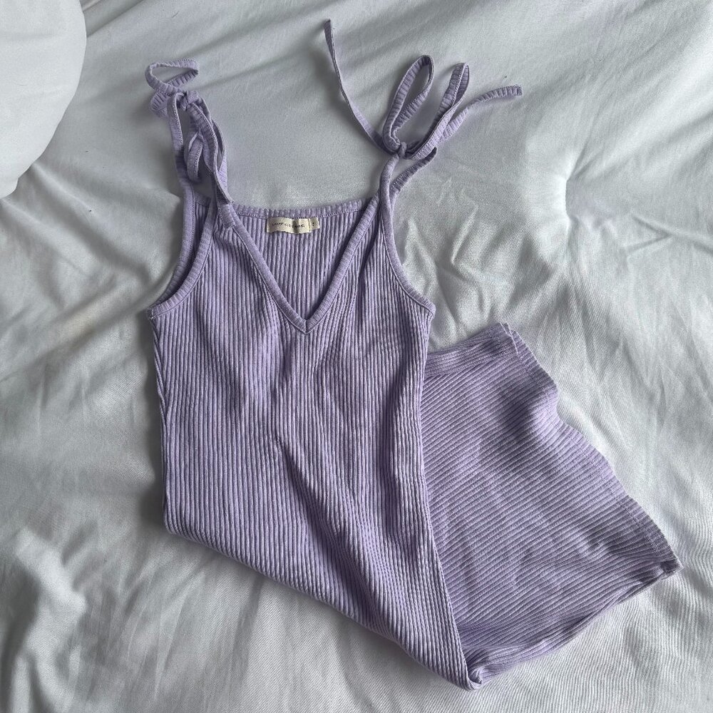 Dolls Kill Lavender Knit Ribbed Dress